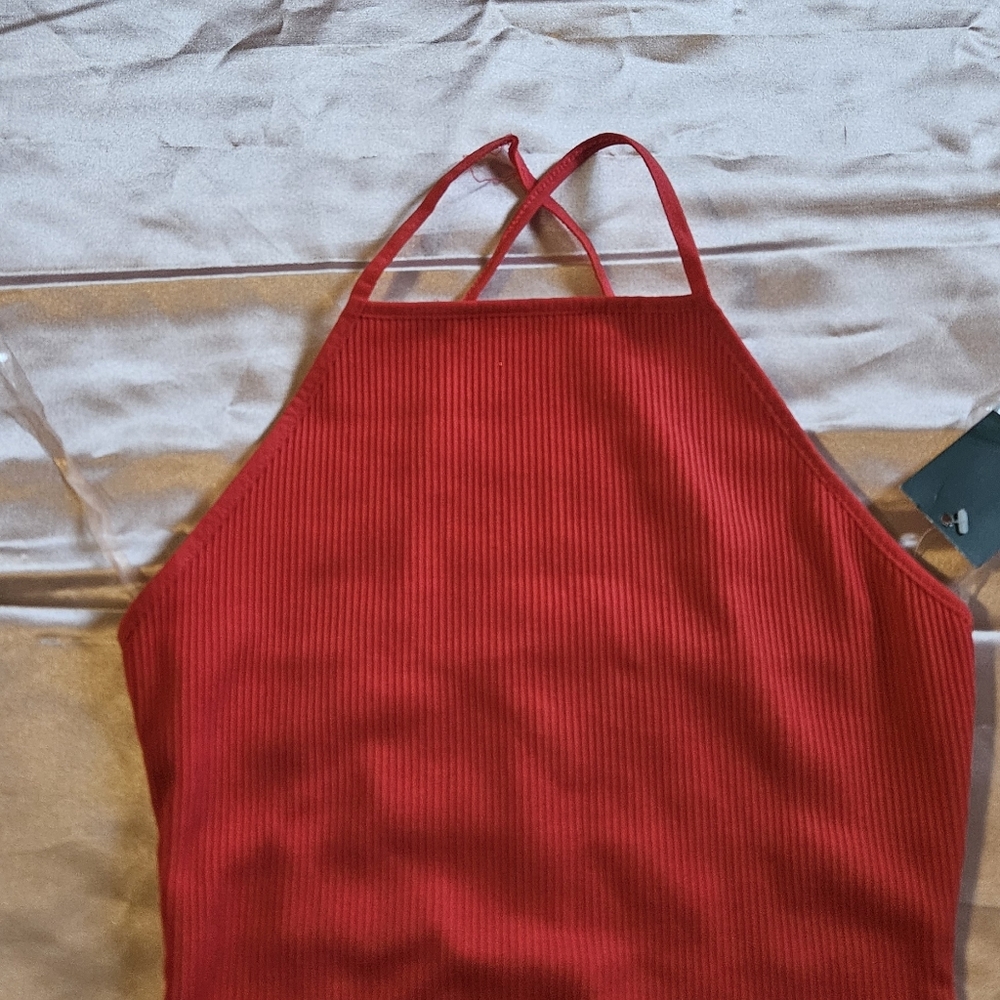Wild Fable Red Ribbed Romper - Picture 3 of 6